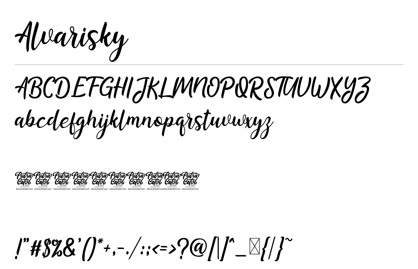 Alvarisky Font preview