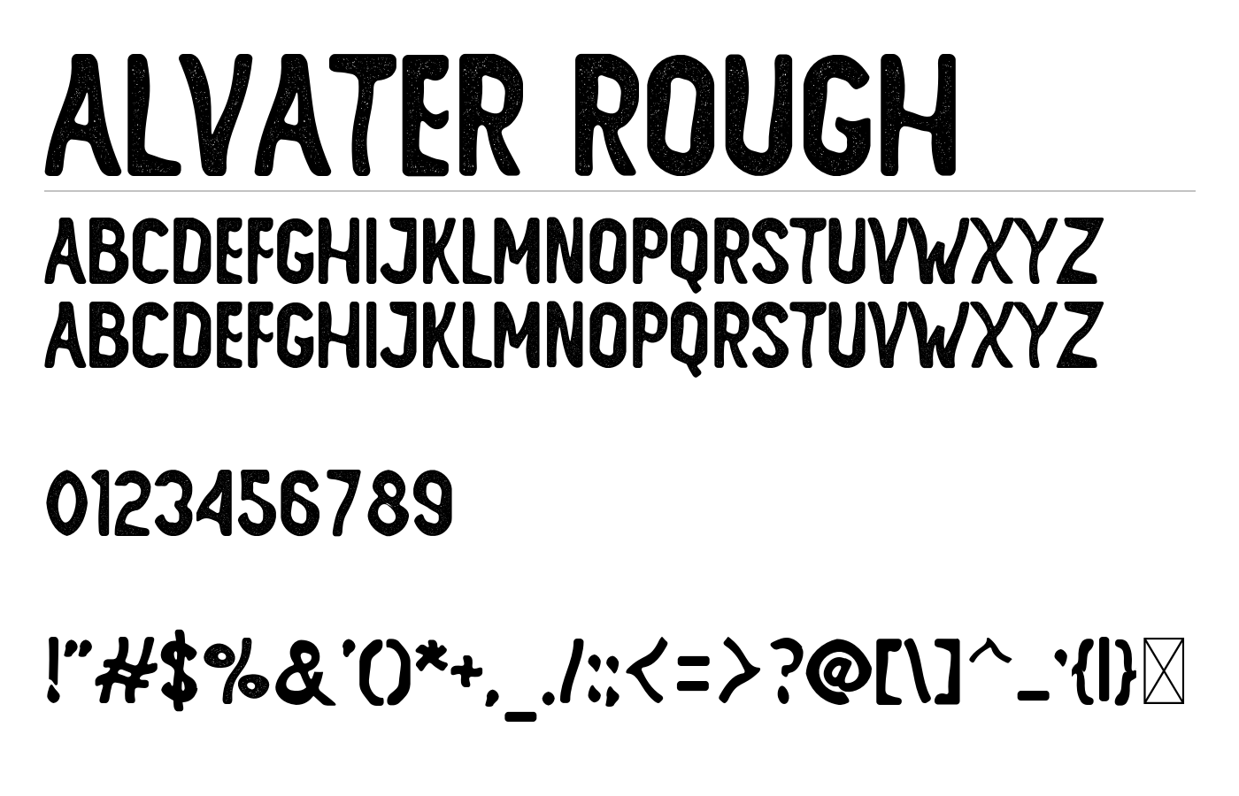 ALVATER Rough Font preview