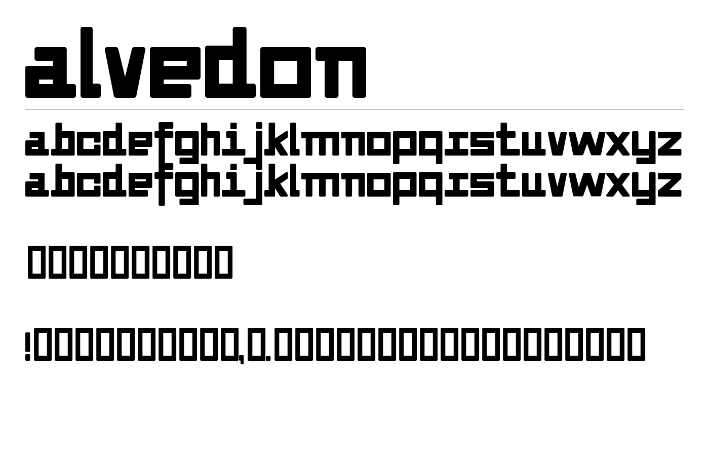 Alvedon Font preview