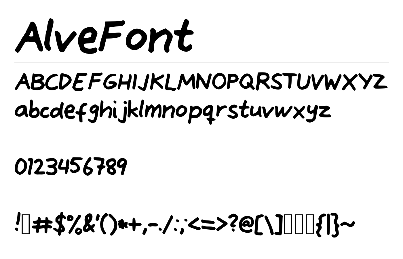 AlveFont preview