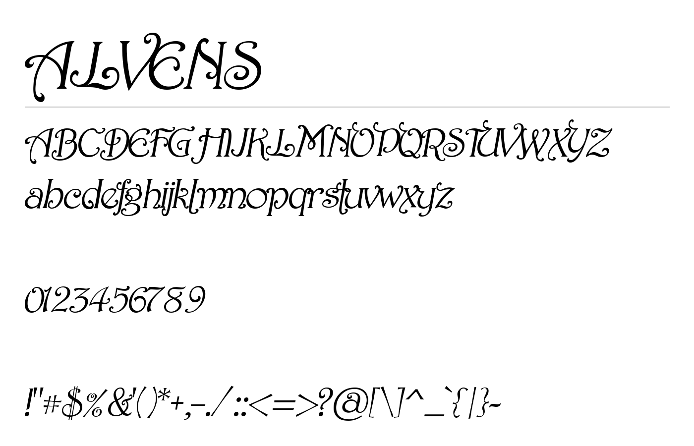 Alvens Font preview