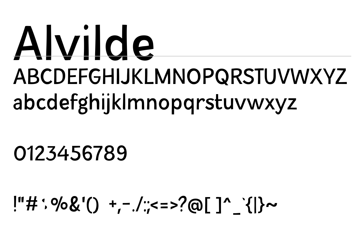 Alvilde Font preview