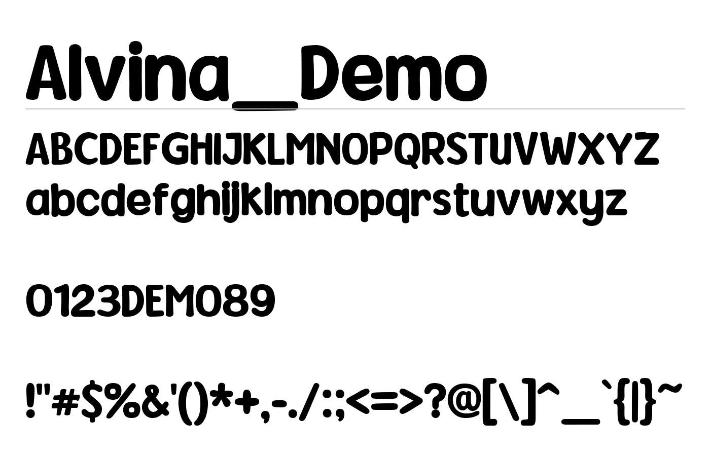 Alvina_Demo Font preview