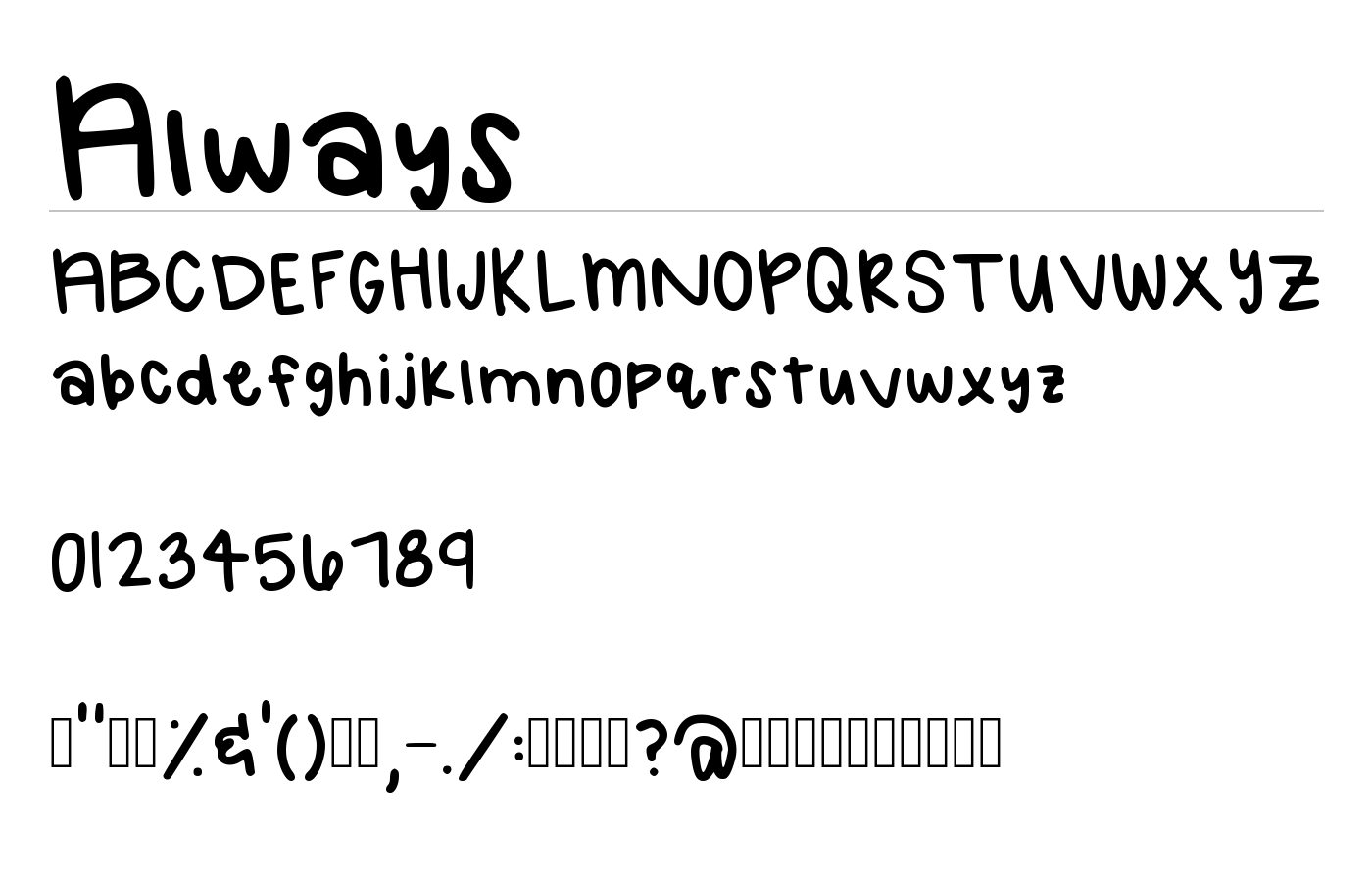 Always Font preview