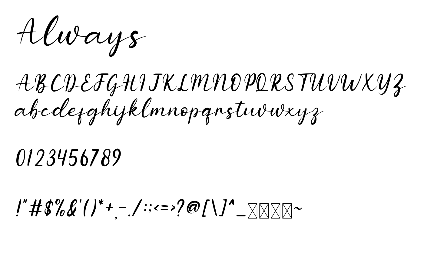 Always Font preview