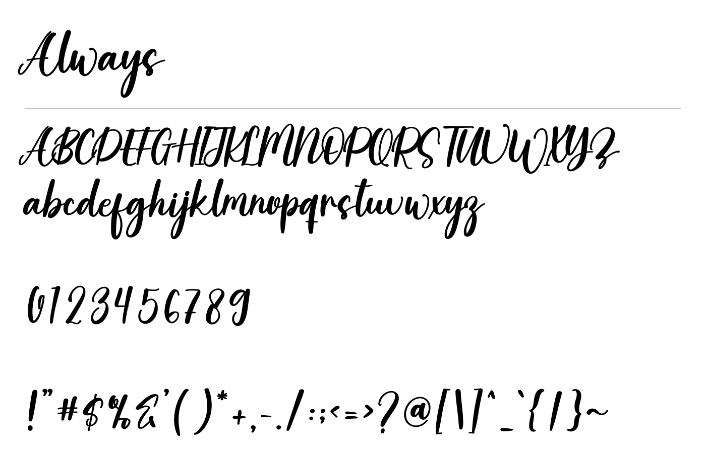 Always Font preview