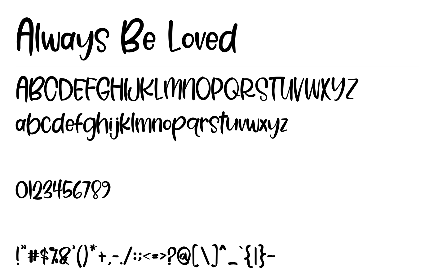 Always Be Loved Font preview