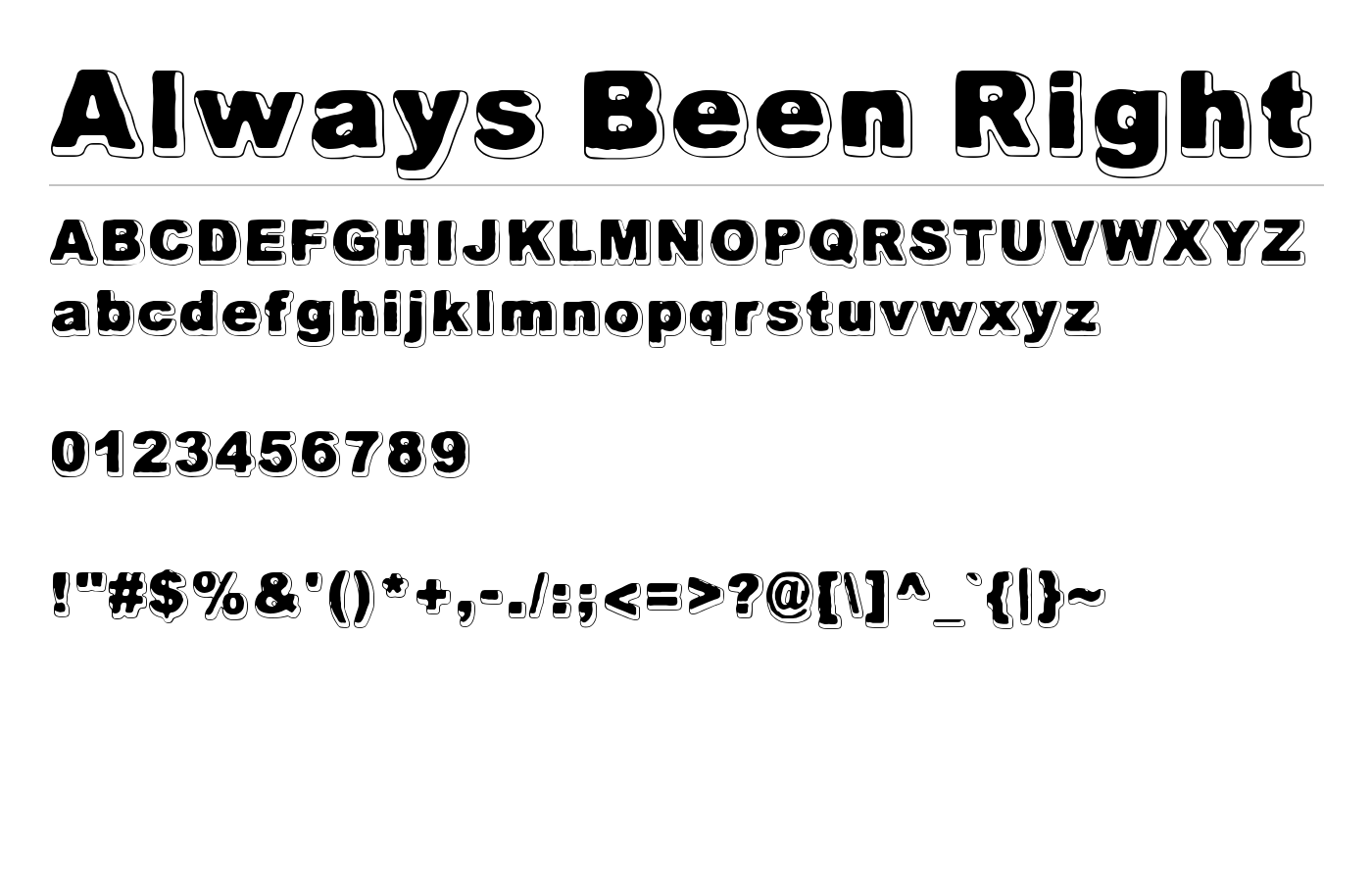Always Been Right Font preview