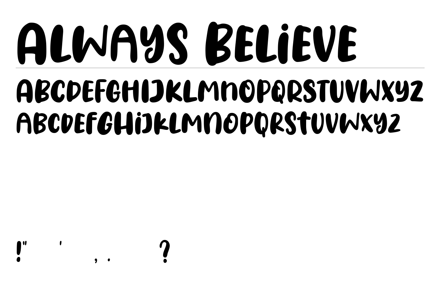 Always Believe Font preview