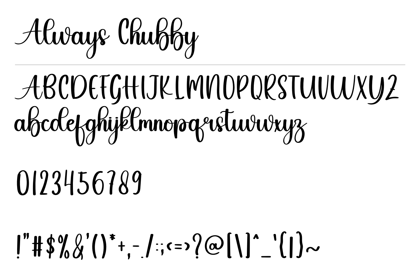 Always Chubby Font preview
