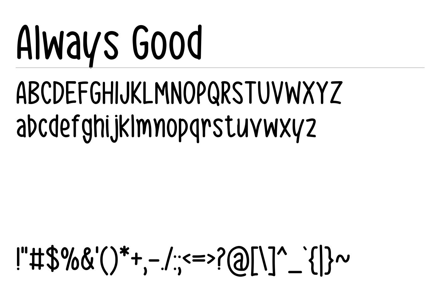 Always Good Font preview