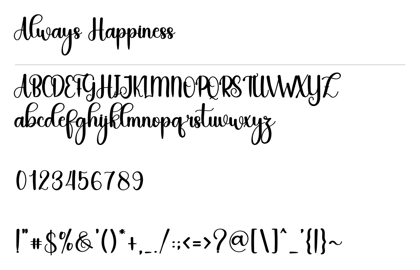 Always Happiness Font preview