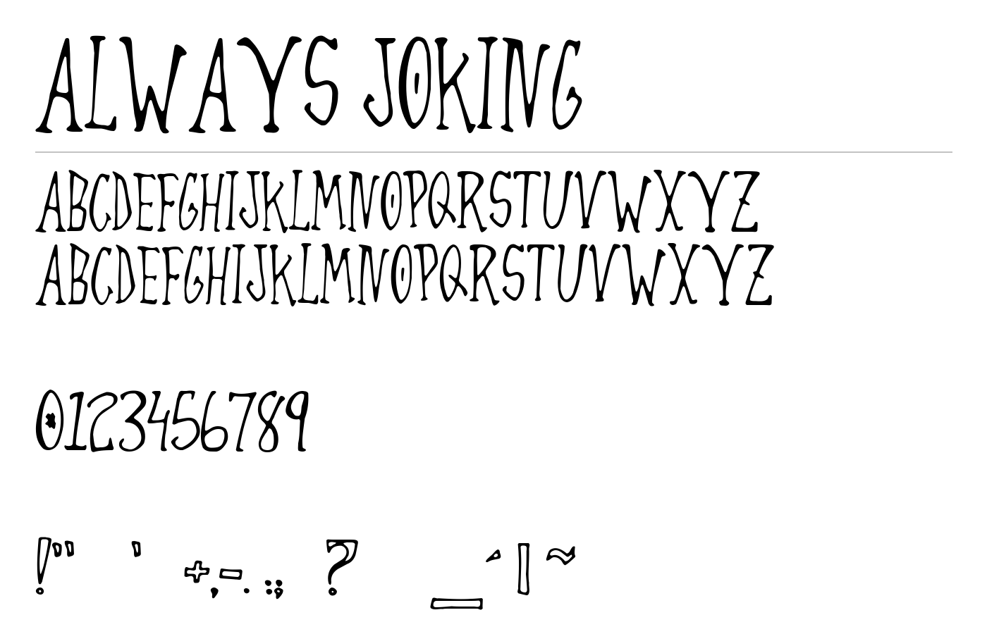 Always Joking Font preview