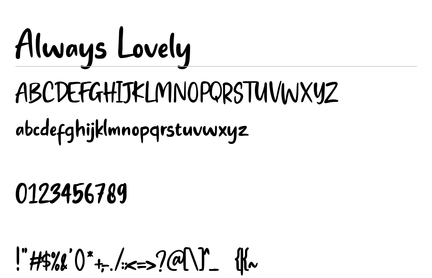 Always Lovely Font preview