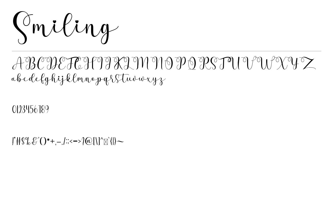 Smiling Font preview