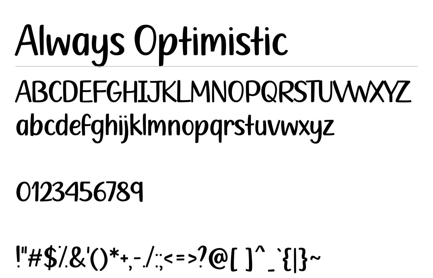 Always Optimistic Font preview