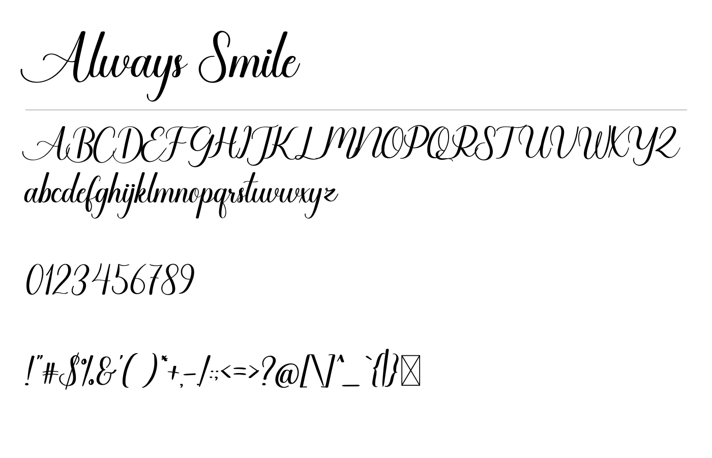 Always Smile Font preview