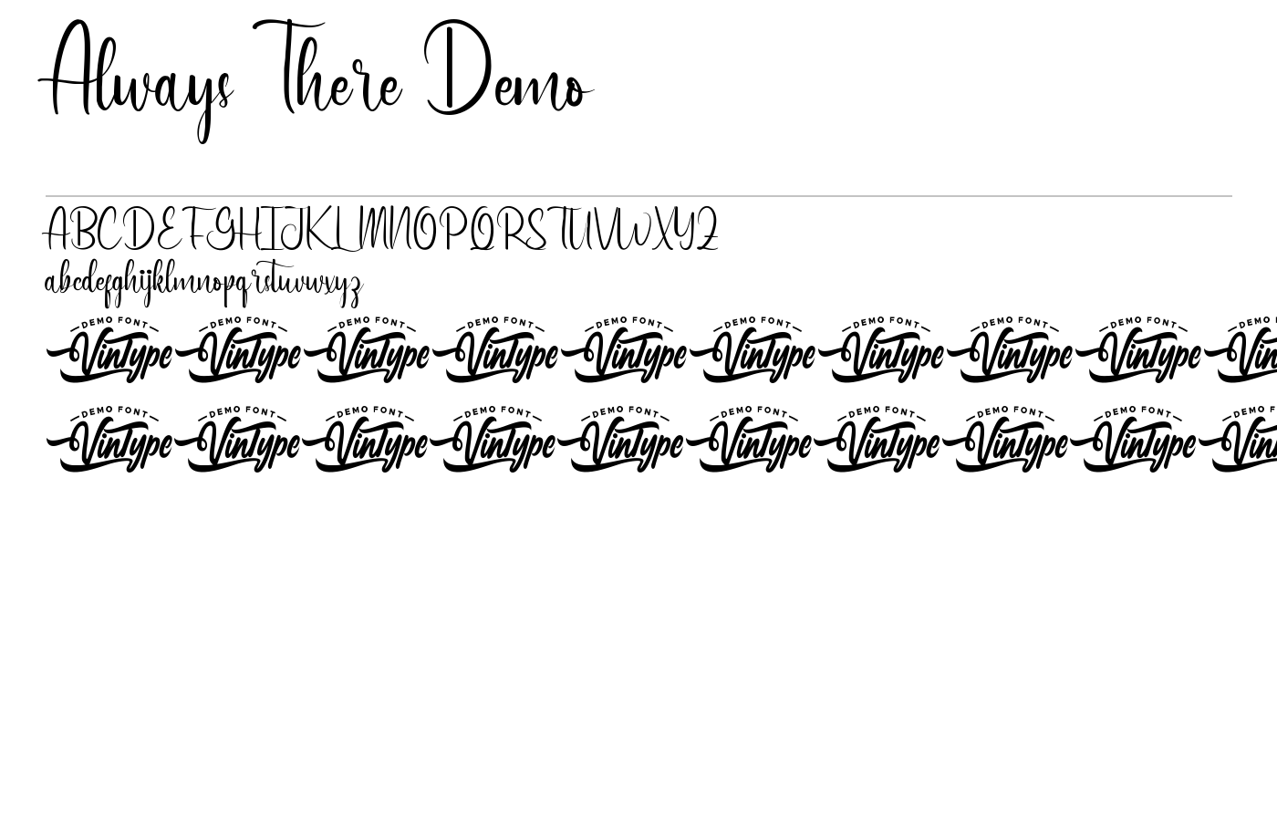Always There Demo Font preview