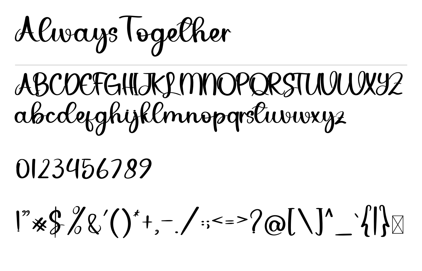 Always Together Font preview