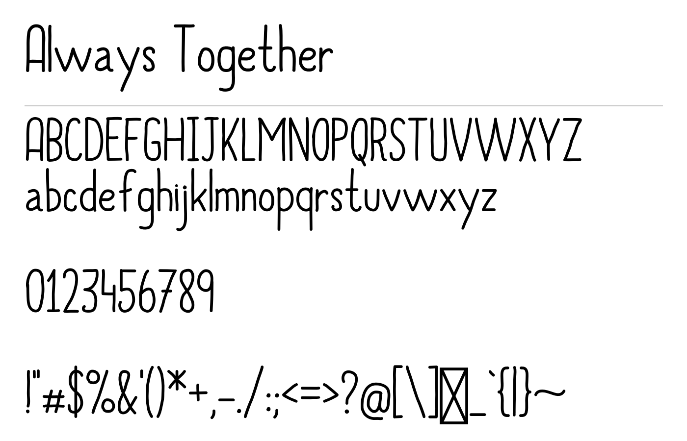 Always Together Font preview