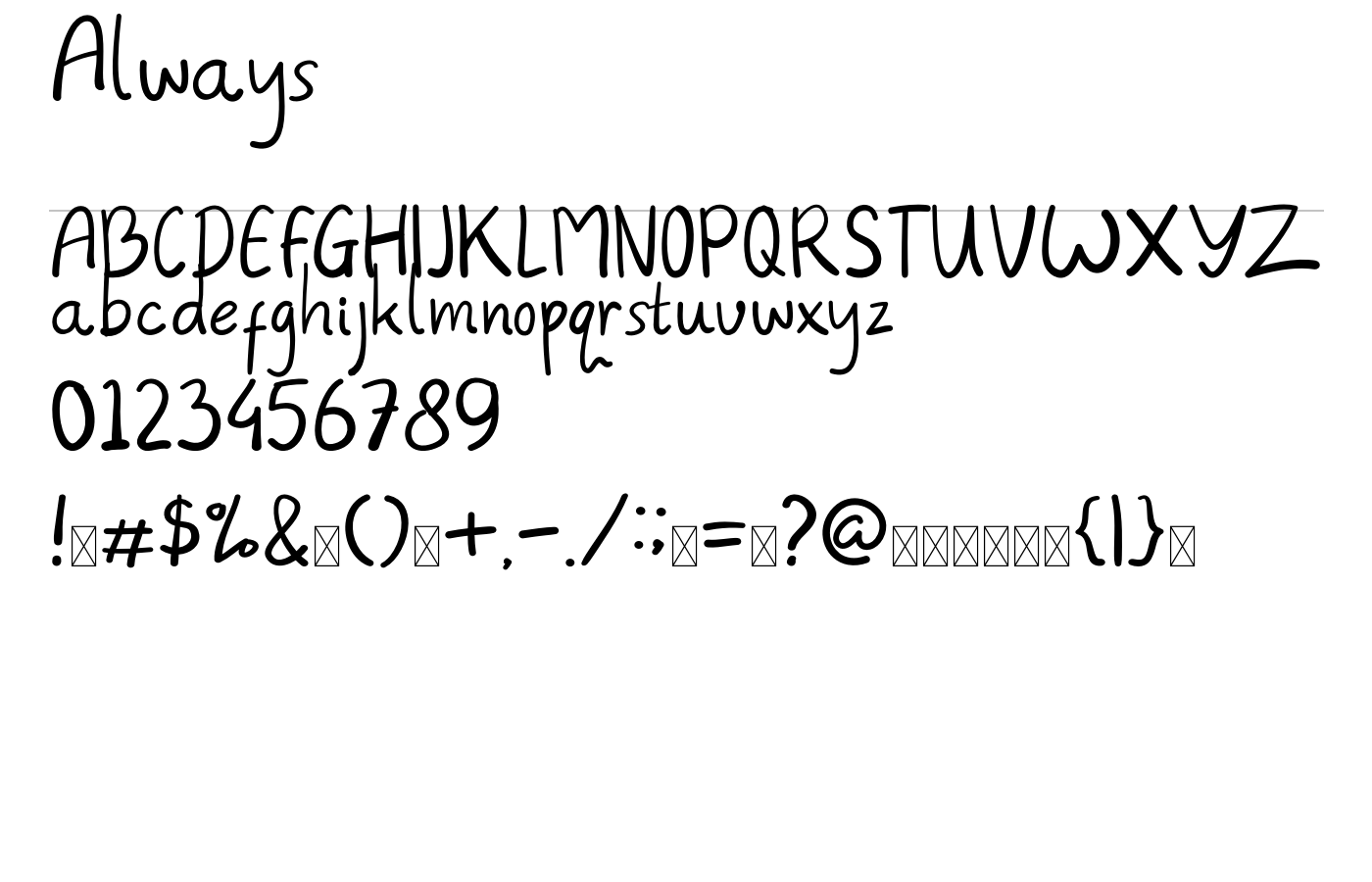 Always Font preview