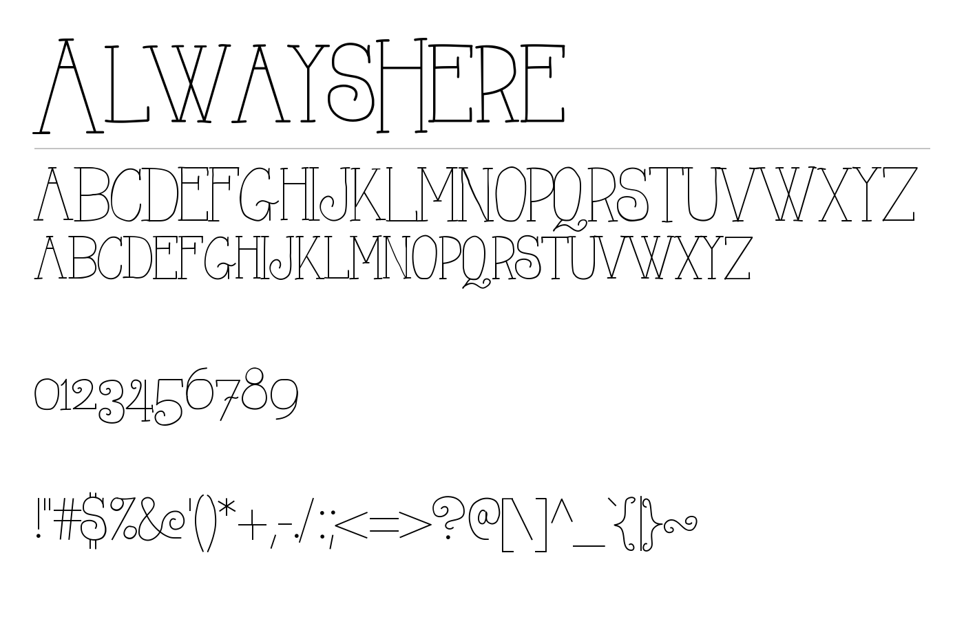 AlwaysHere Font preview