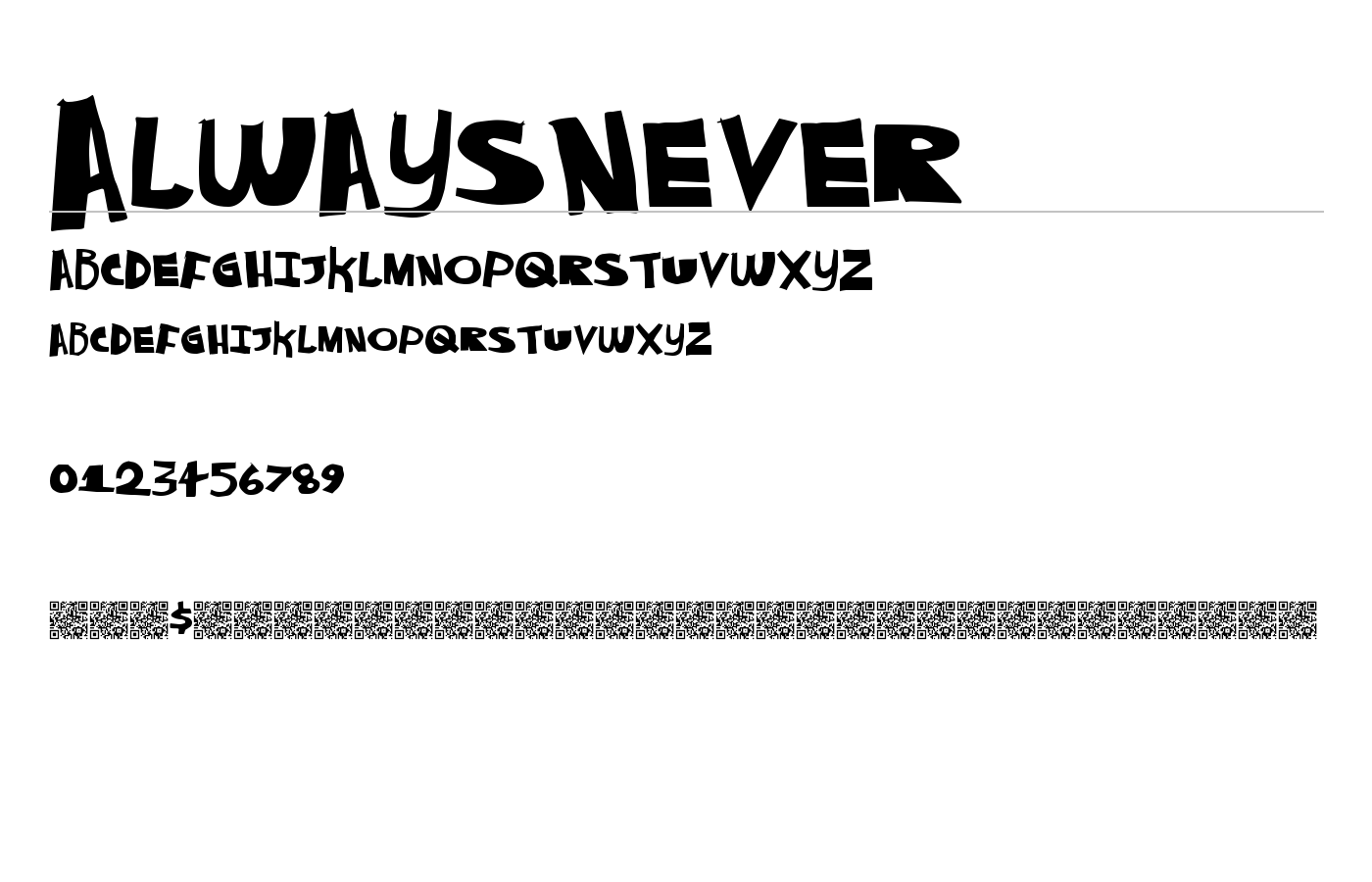 AlwaysNever Font preview
