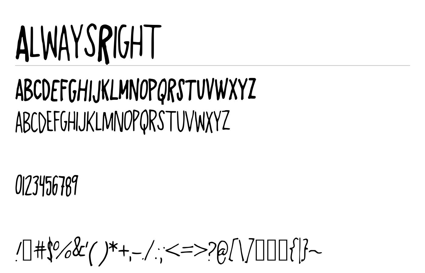AlwaysRight Font preview