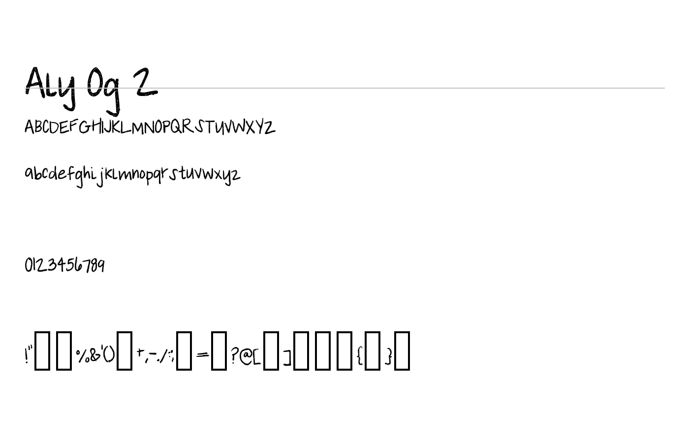 Aly Og 2 Font preview