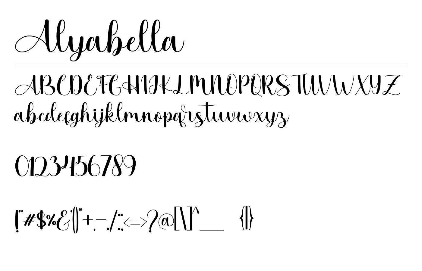 Alyabella Font preview