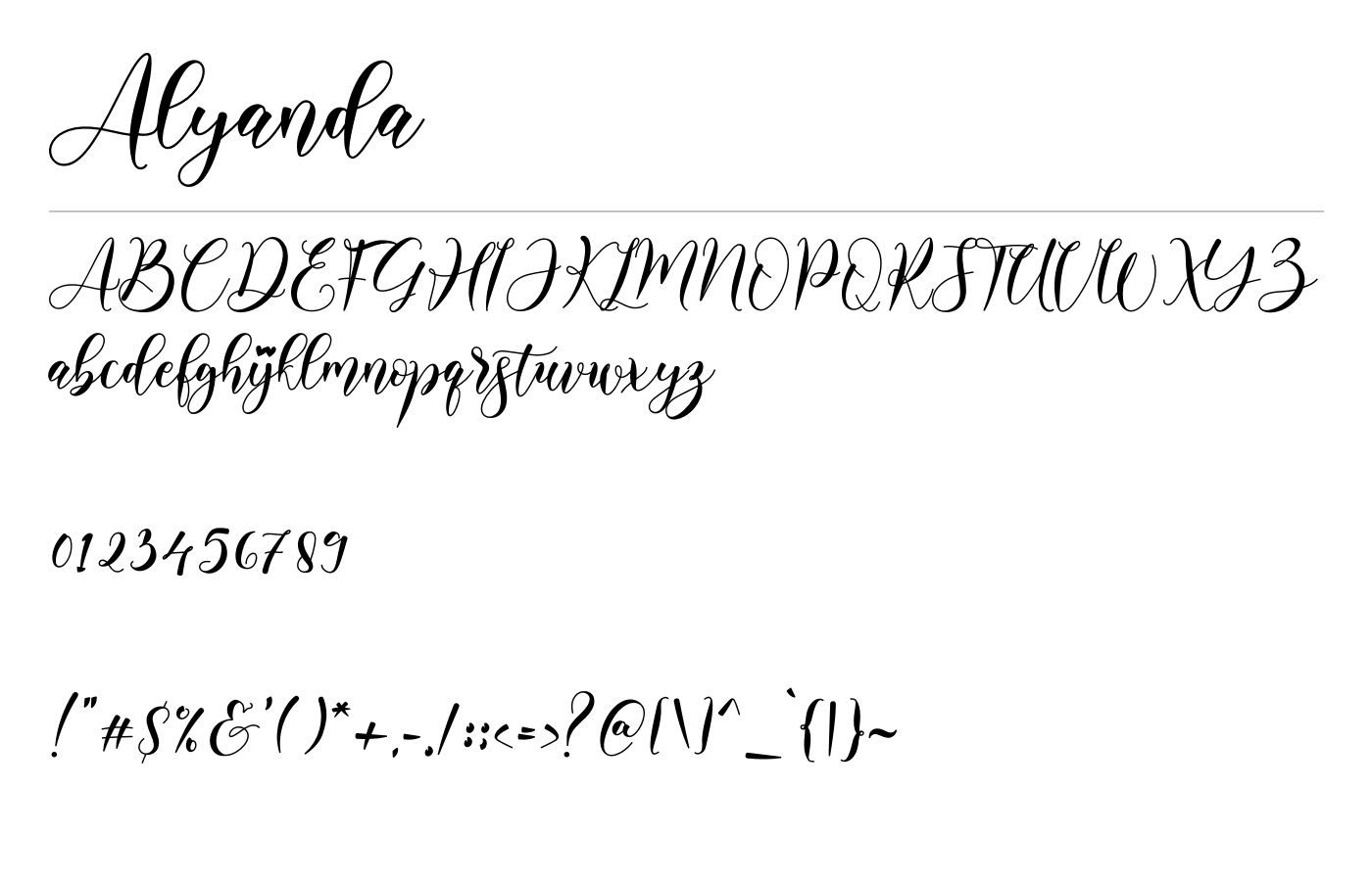 Alyanda Font preview