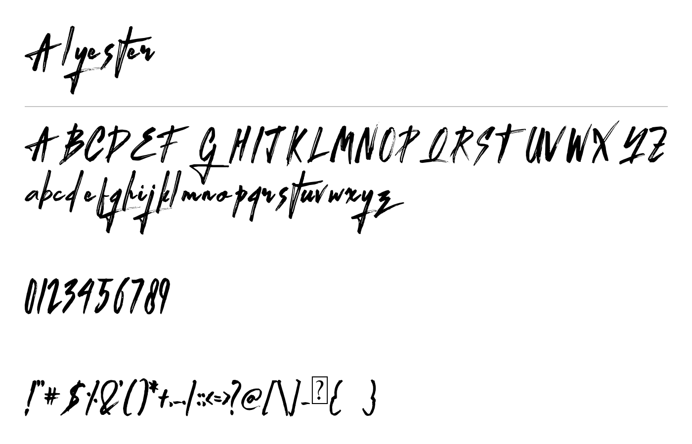 Alyester Font preview