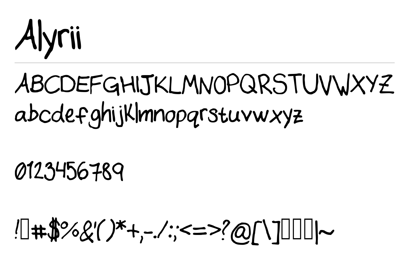 Alyrii Font preview