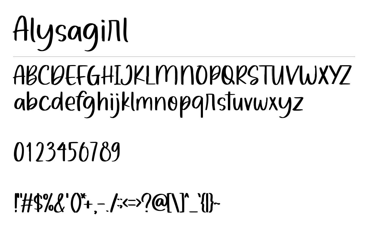Alysagirl Font preview