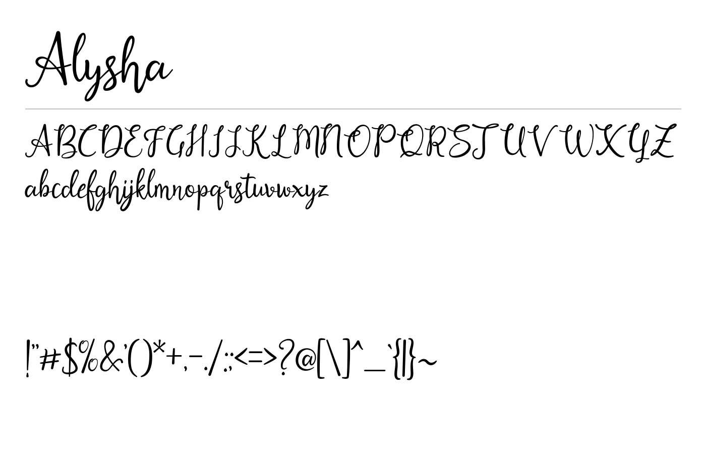 Alysha Font preview