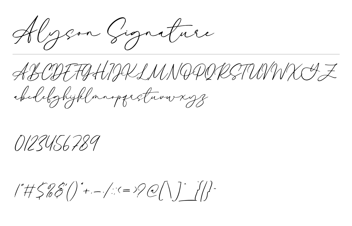 Alyson Signature Font preview