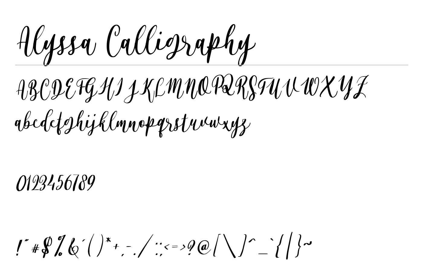 Alyssa Calligraphy Font preview