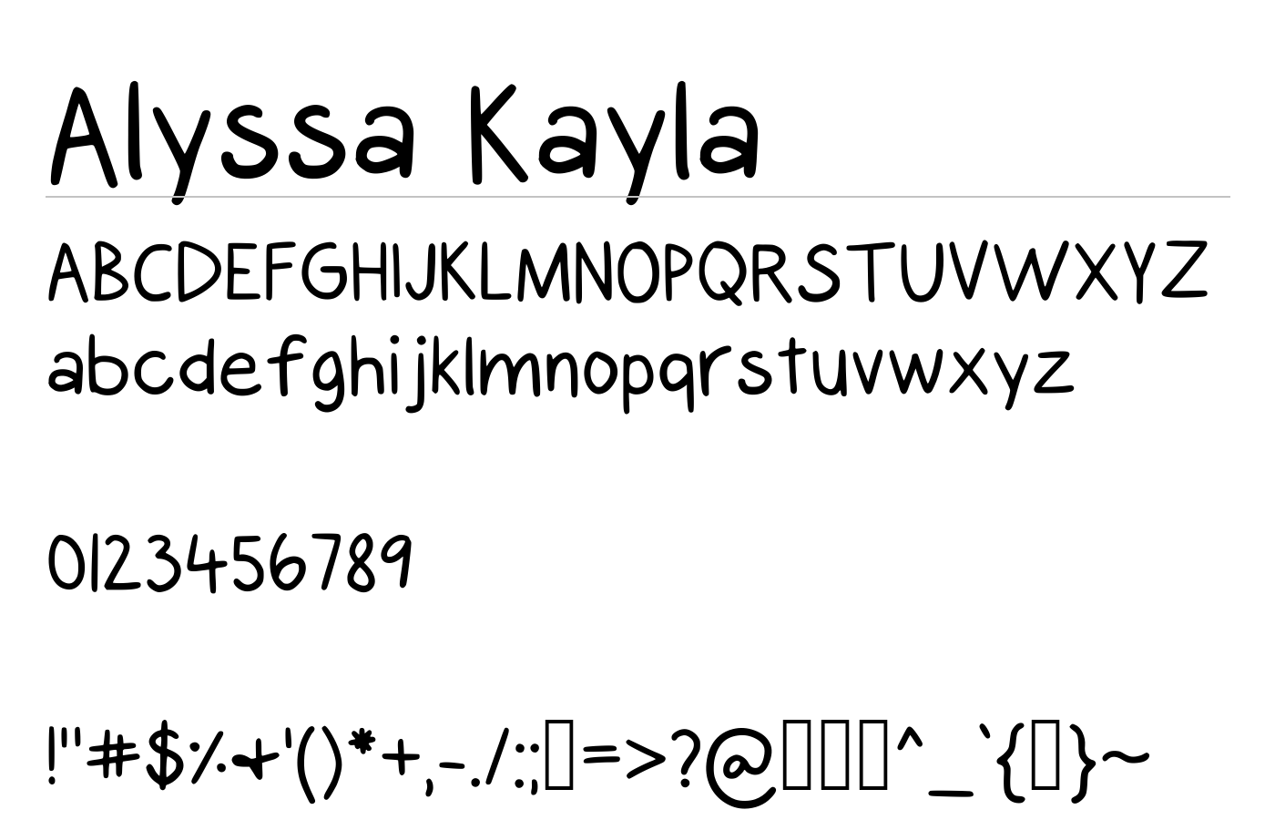 Alyssa Kayla Font preview