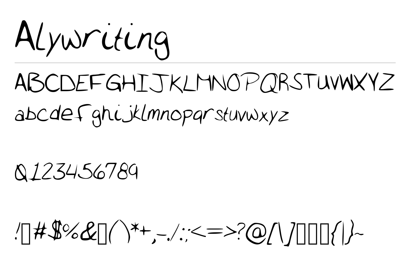 Alywriting Font preview