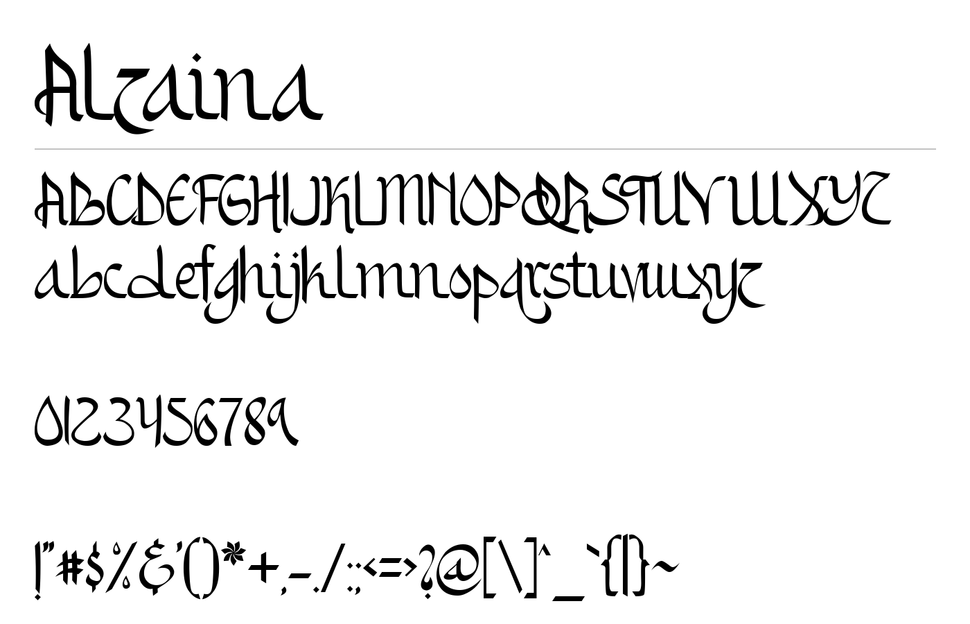 Alzaina Font preview