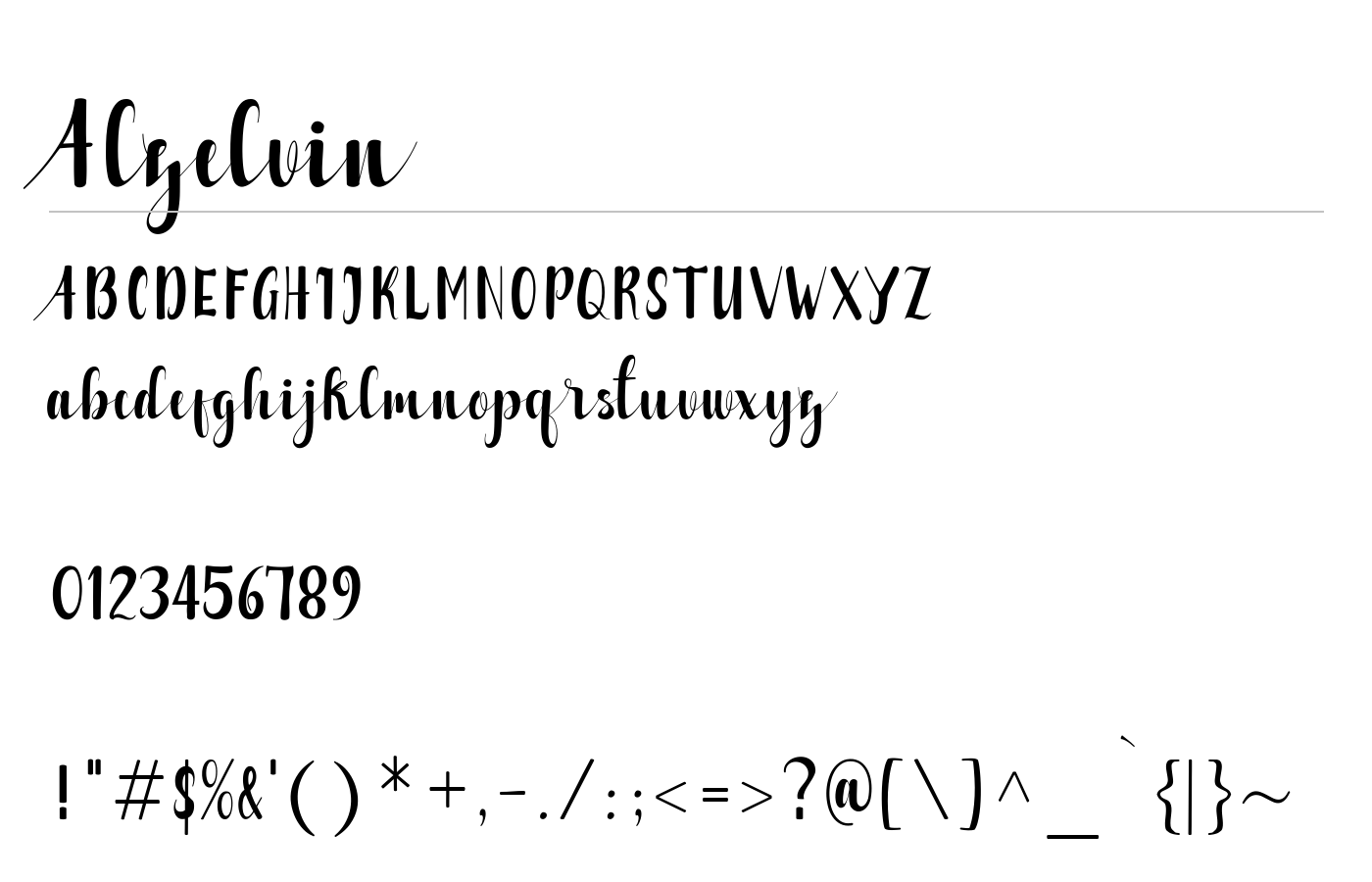 Alzelvin Font preview