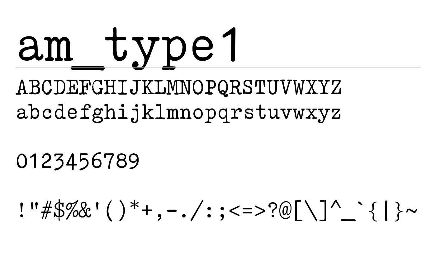 am_type1 Font preview