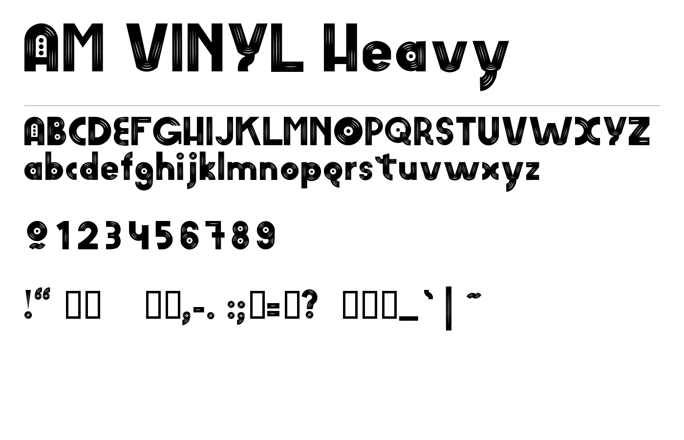 AM VINYL Font preview
