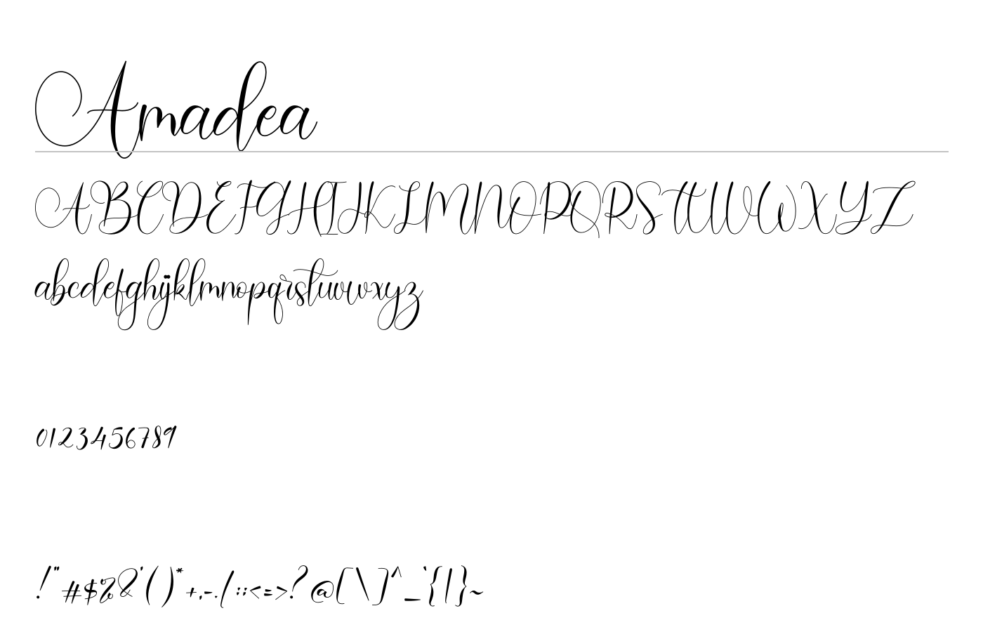 Amadea Font preview