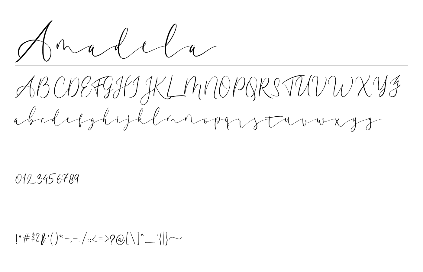 Amadela Script Font preview