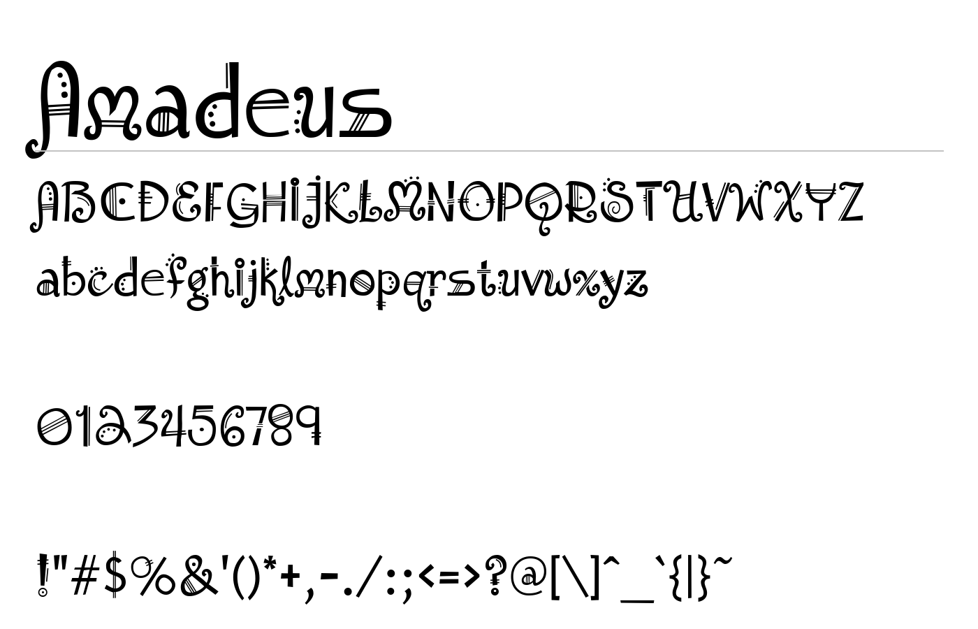 Amadeus Regular Font preview