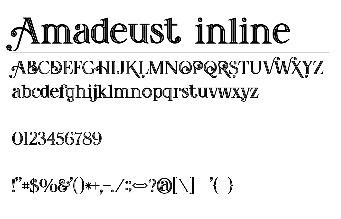 Amadeust Inline Font preview