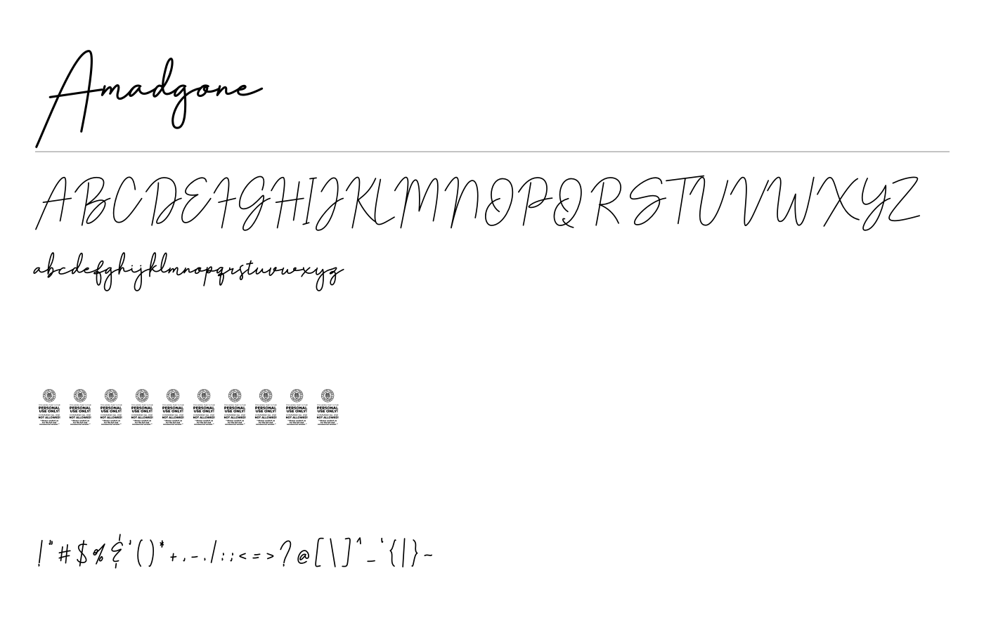 Amadgone Font preview