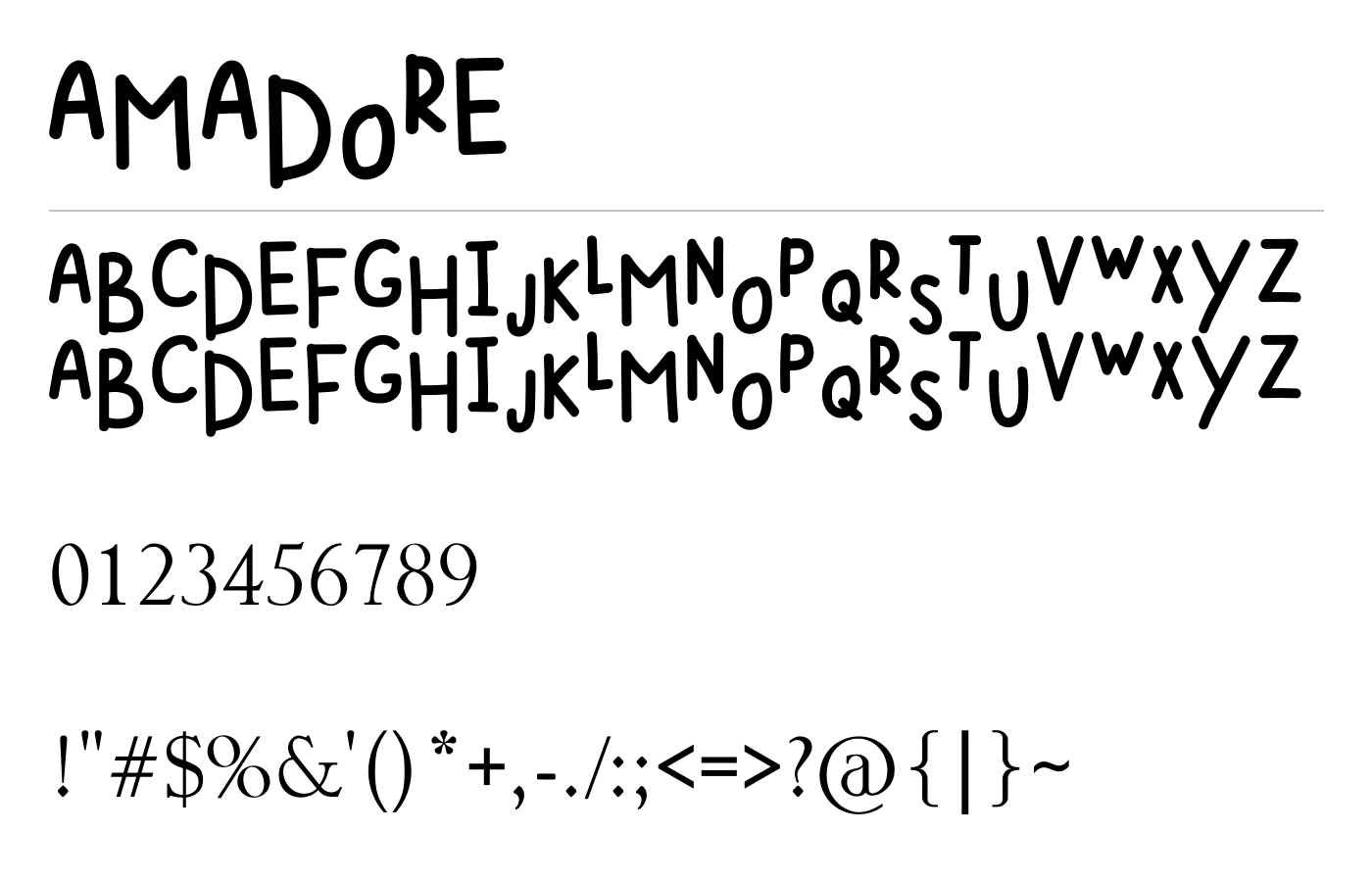 AMADORE Font preview