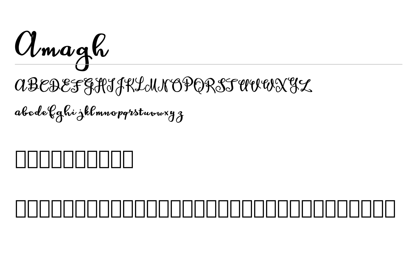 Amagh Font preview